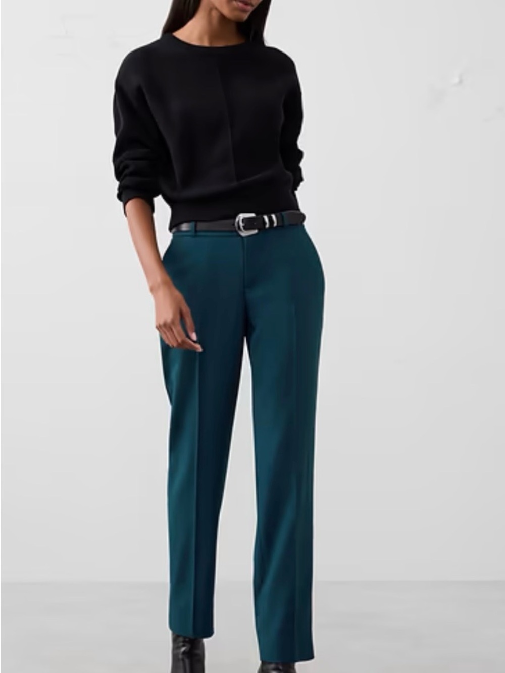 Banana Republic Ryan Teal Herringbone Straight-Leg NWOT